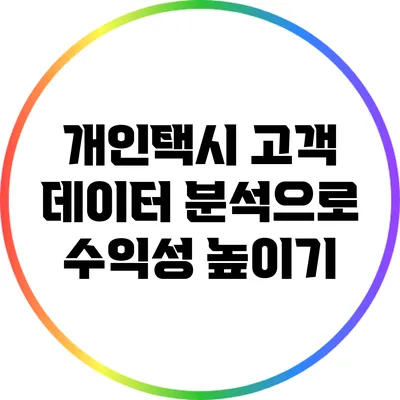 개인택시 고객 데이터 분석으로 수익성 높이기