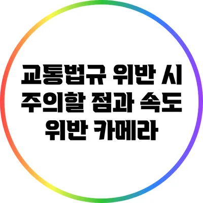 교통법규 위반 시 주의할 점과 속도 위반 카메라