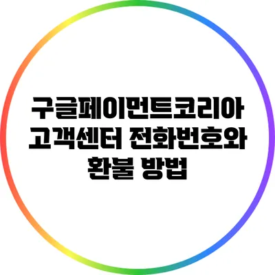 구글페이먼트코리아 고객센터 전화번호와 환불 방법