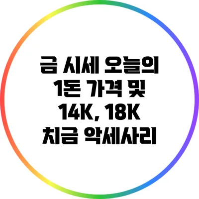 금 시세: 오늘의 1돈 가격 및 14K, 18K 치금 악세사리