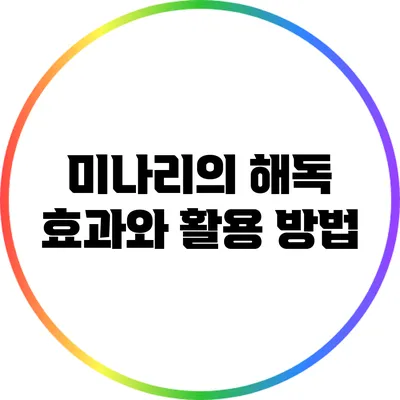 미나리의 해독 효과와 활용 방법