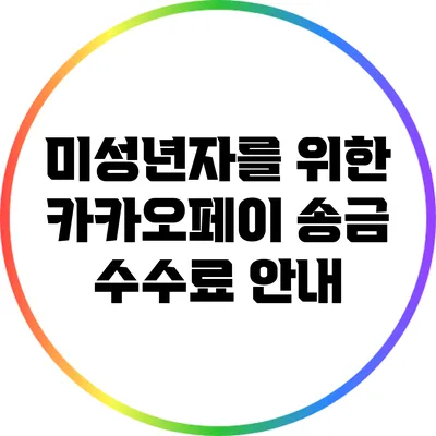 미성년자를 위한 카카오페이 송금 수수료 안내
