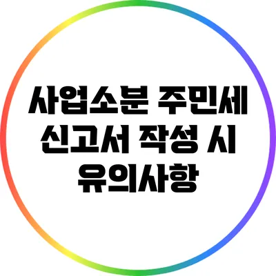 사업소분 주민세 신고서 작성 시 유의사항