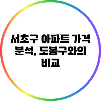 서초구 아파트 가격 분석, 도봉구와의 비교