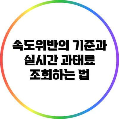 속도위반의 기준과 실시간 과태료 조회하는 법