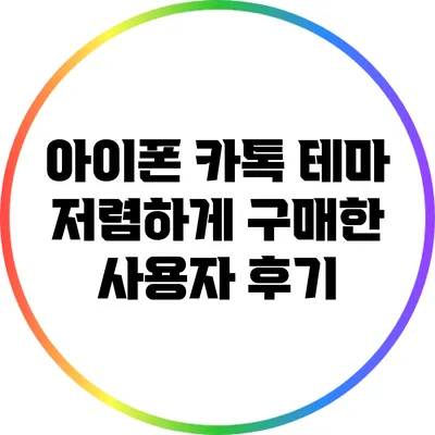 아이폰 카톡 테마 저렴하게 구매한 사용자 후기