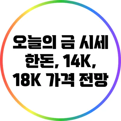 오늘의 금 시세: 한돈, 14K, 18K 가격 전망