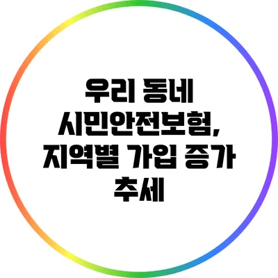 우리 동네 시민안전보험, 지역별 가입 증가 추세
