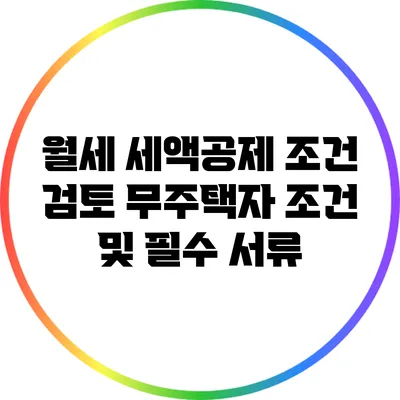 월세 세액공제 조건 검토: 무주택자 조건 및 필수 서류