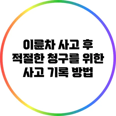 이륜차 사고 후 적절한 청구를 위한 사고 기록 방법