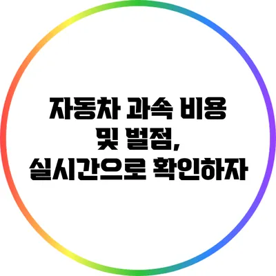 자동차 과속 비용 및 벌점, 실시간으로 확인하자