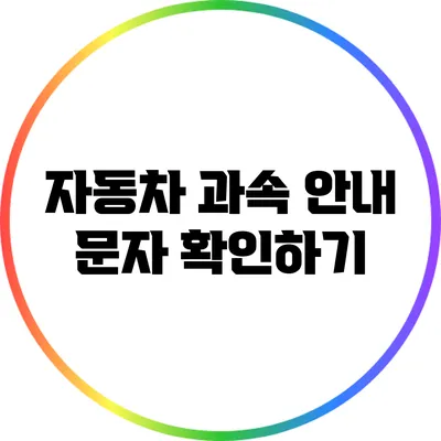 자동차 과속 안내 문자 확인하기