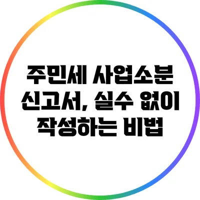 주민세 사업소분 신고서, 실수 없이 작성하는 비법