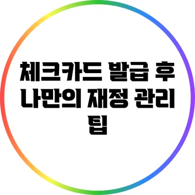 체크카드 발급 후 나만의 재정 관리 팁