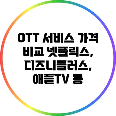 OTT 서비스 가격 비교: 넷플릭스, 디즈니플러스, 애플TV 등