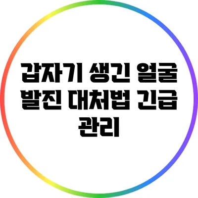 갑자기 생긴 얼굴 발진 대처법: 긴급 관리