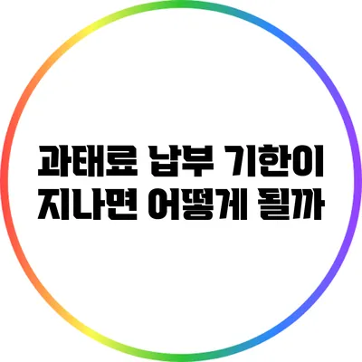 과태료 납부 기한이 지나면 어떻게 될까?
