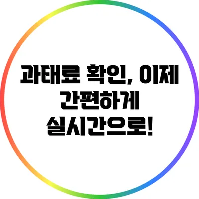 과태료 확인, 이제 간편하게 실시간으로!