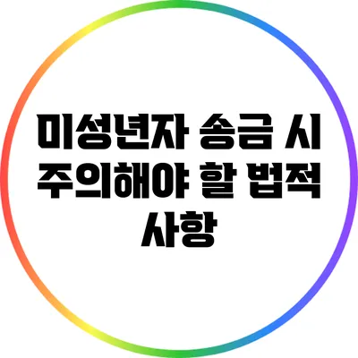 미성년자 송금 시 주의해야 할 법적 사항
