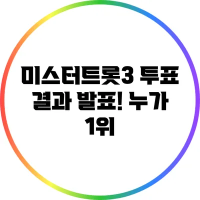 미스터트롯3 투표 결과 발표! 누가 1위?