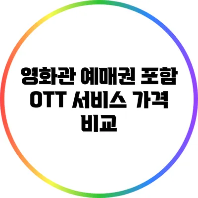 영화관 예매권 포함 OTT 서비스 가격 비교