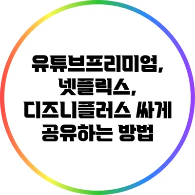 유튜브프리미엄, 넷플릭스, 디즈니플러스 싸게 공유하는 방법