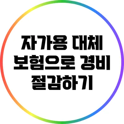 자가용 대체 보험으로 경비 절감하기
