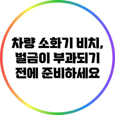 차량 소화기 비치, 벌금이 부과되기 전에 준비하세요