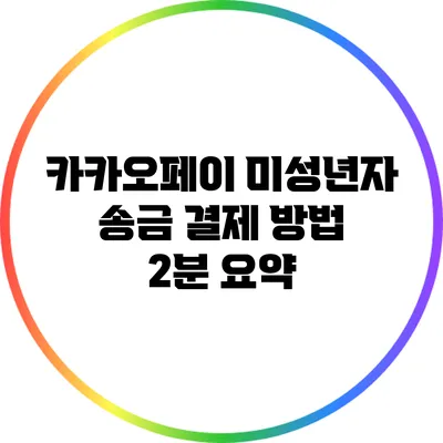 카카오페이 미성년자 송금 결제 방법 2분 요약