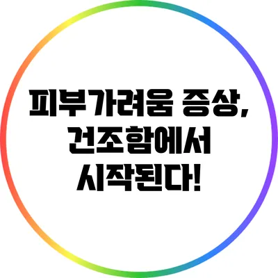 피부가려움 증상, 건조함에서 시작된다!