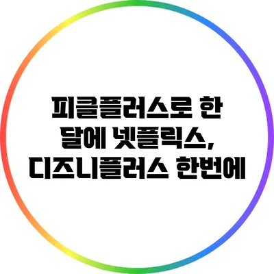 피클플러스로 한 달에 넷플릭스, 디즈니플러스 한번에