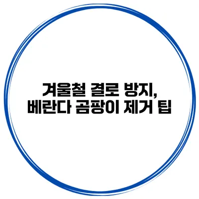겨울철 결로 방지, 베란다 곰팡이 제거 팁