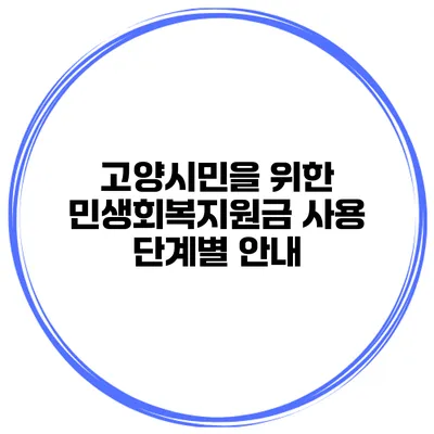 고양시민을 위한 민생회복지원금 사용 단계별 안내