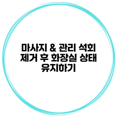 마사지 & 관리 석회 제거 후 화장실 상태 유지하기