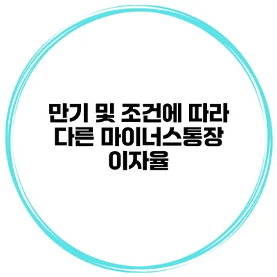 만기 및 조건에 따라 다른 마이너스통장 이자율