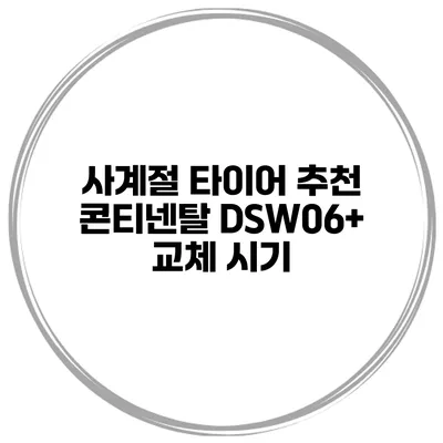 사계절 타이어 추천 콘티넨탈 DSW06+ 교체 시기
