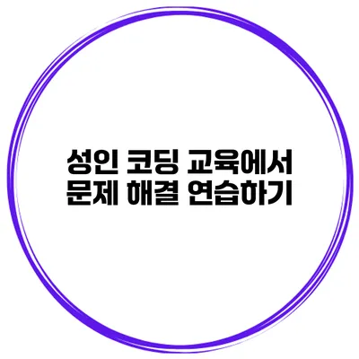 성인 코딩 교육에서 문제 해결 연습하기