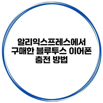 알리익스프레스에서 구매한 블루투스 이어폰 충전 방법