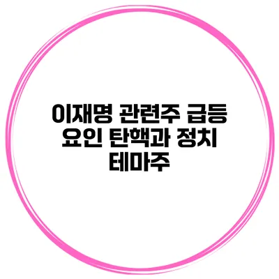 이재명 관련주 급등 요인 탄핵과 정치 테마주