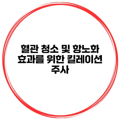 혈관 청소 및 항노화 효과를 위한 킬레이션 주사