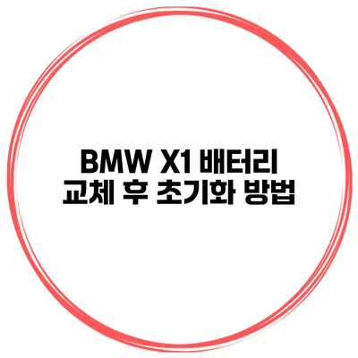 BMW X1 배터리 교체 후 초기화 방법