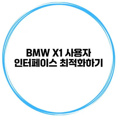 BMW X1 사용자 인터페이스 최적화하기
