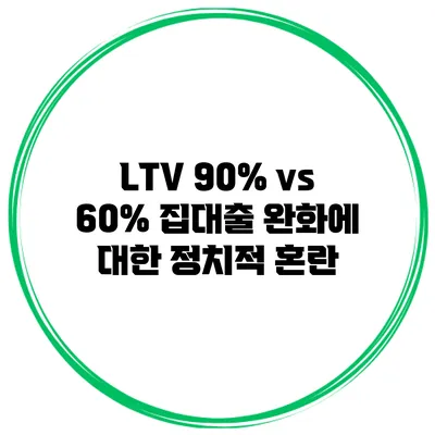 LTV 90% vs 60% 집대출 완화에 대한 정치적 혼란