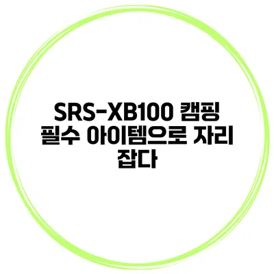 SRS-XB100 캠핑 필수 아이템으로 자리 잡다