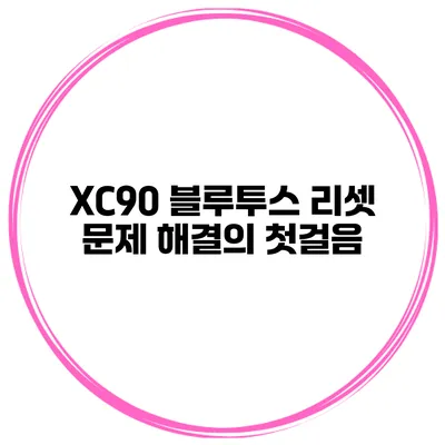 XC90 블루투스 리셋 문제 해결의 첫걸음