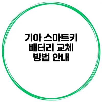 기아 스마트키 배터리 교체 방법 안내