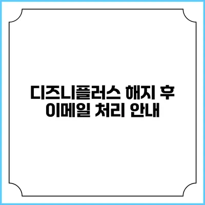디즈니플러스 해지 후 이메일 처리 안내
