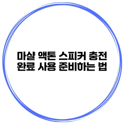 마샬 액톤 스피커 충전 완료 사용 준비하는 법