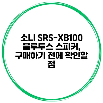 소니 SRS-XB100 블루투스 스피커, 구매하기 전에 확인할 점