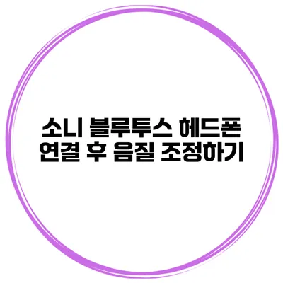 소니 블루투스 헤드폰 연결 후 음질 조정하기